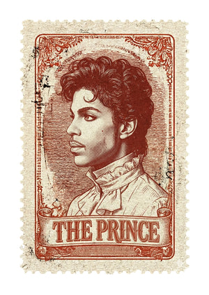 Prince on a postage stamp unframed wall art print