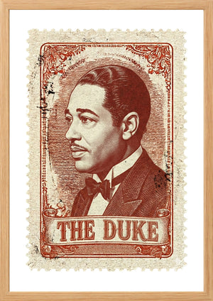 Duke Ellington on a postage stamp wall art print timber frame