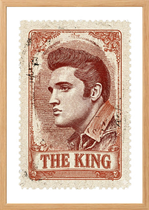 Elvis Presley on a postage stamp wall art print timber frame