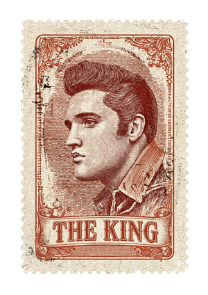 Elvis Presley on a postage stamp wall art print unframed
