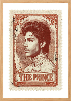 Prince on a postage stamp wall art print timber frame