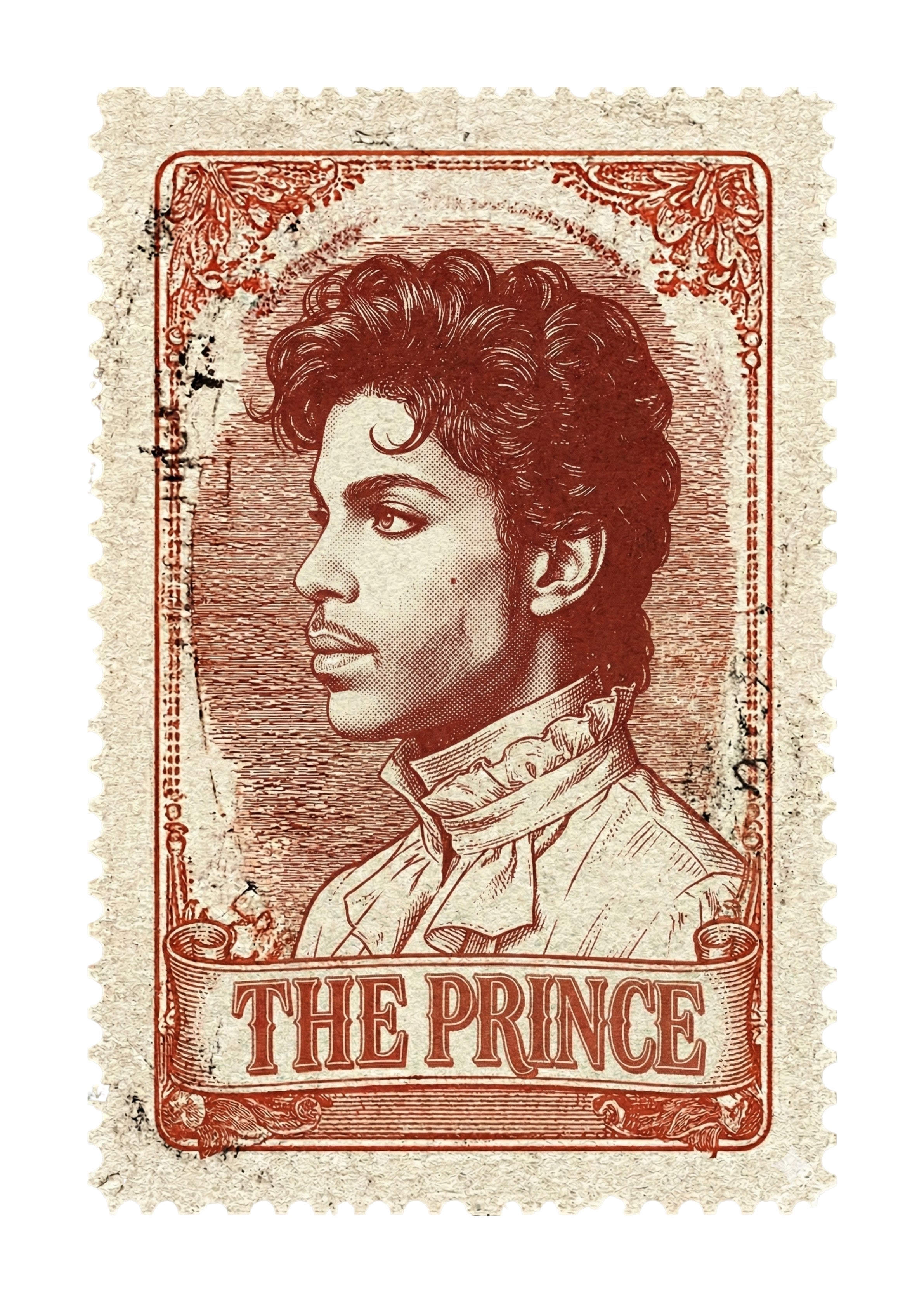 Prince on a postage stamp unframed wall art print