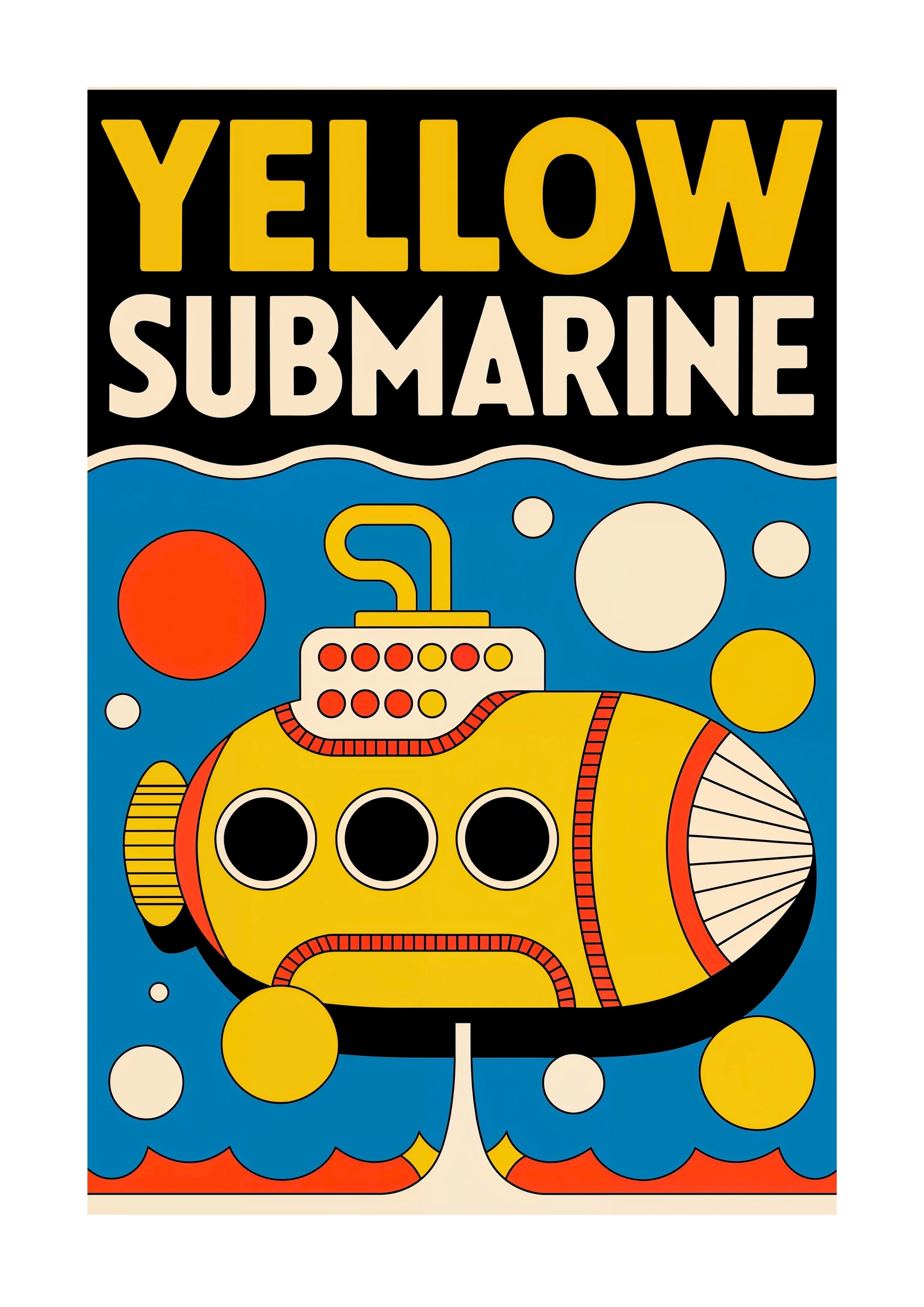 Yellow submarine drawing poster